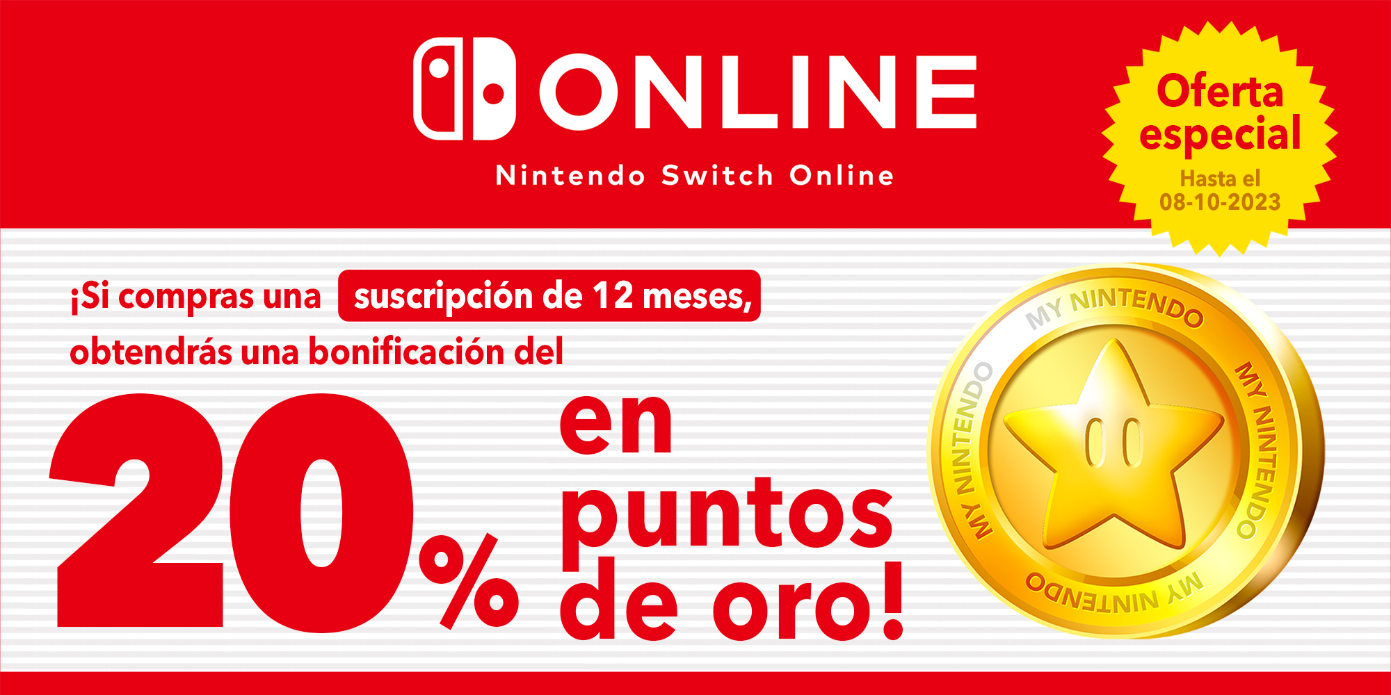Oferta especial: você pode ganhar até € 14 em Gold Points com uma assinatura de 12 meses do Nintendo Switch Online!