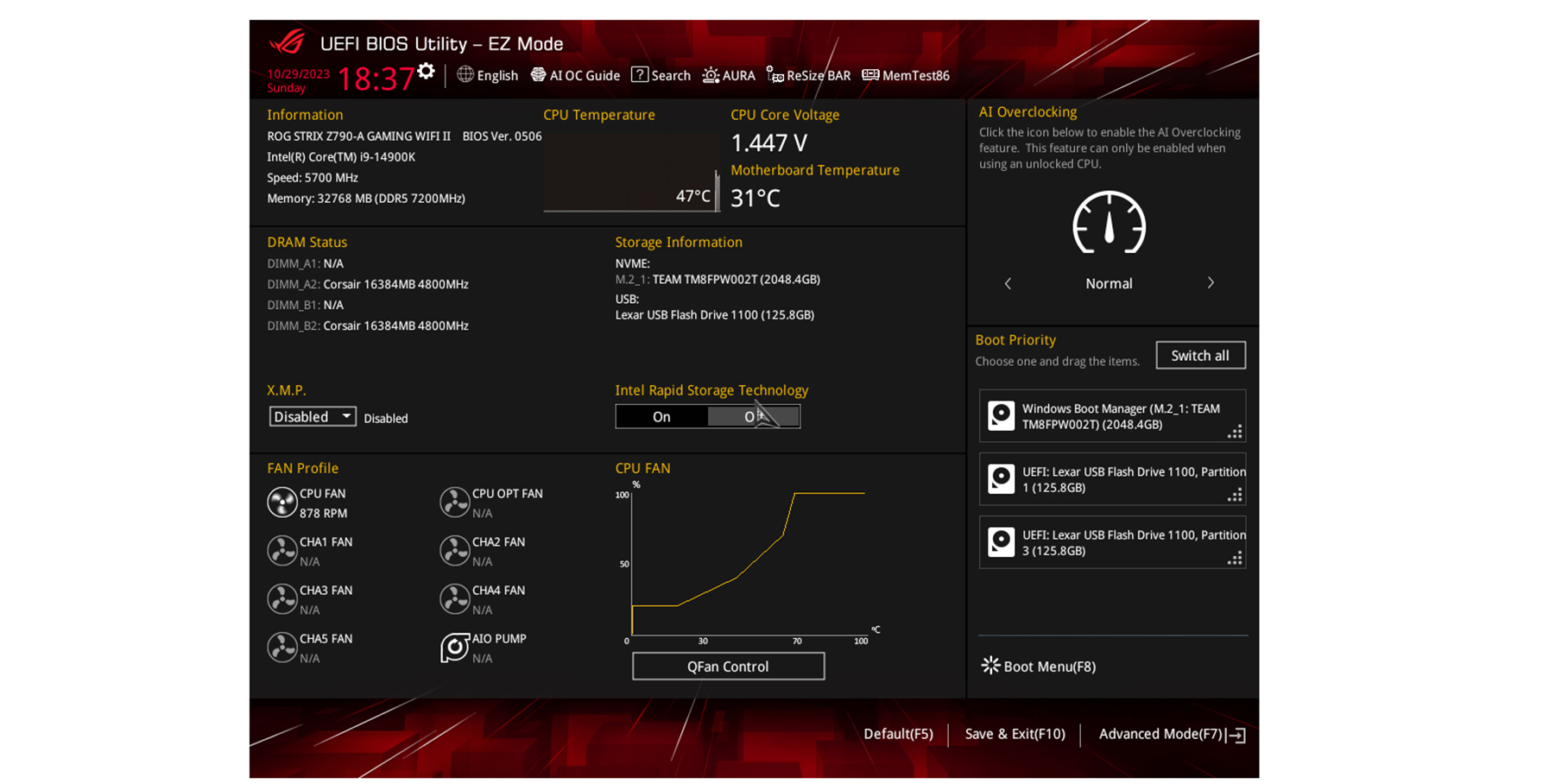 REVER BIOS ASUS ROG STRIX Z790 A GAMING WIFI II