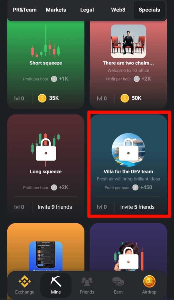 Vila para a equipe de desenvolvimento