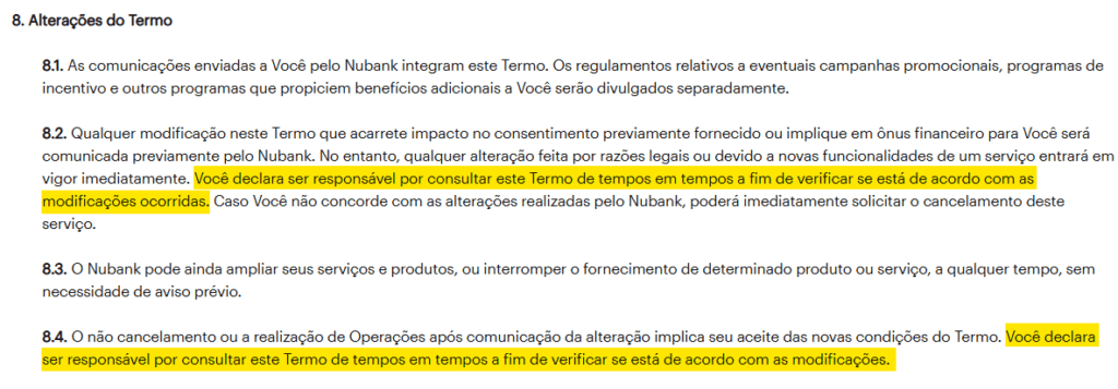 Print 8 termos de uso